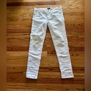 J Crew White Toothpick Jeans Size 25